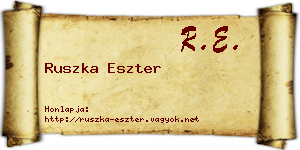 Ruszka Eszter névjegykártya